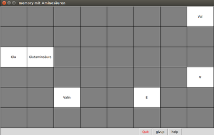 Memory-Spiel mit Aminosaeuren