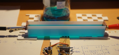 Foto von Elektrolyseaufbau